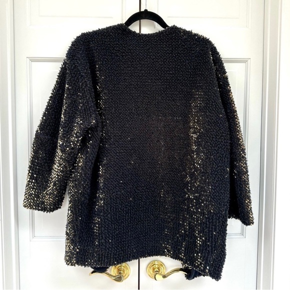 H&M Black Sequin Open-Front Cardigan, Size 34, Brand New - Picture 6 of 13